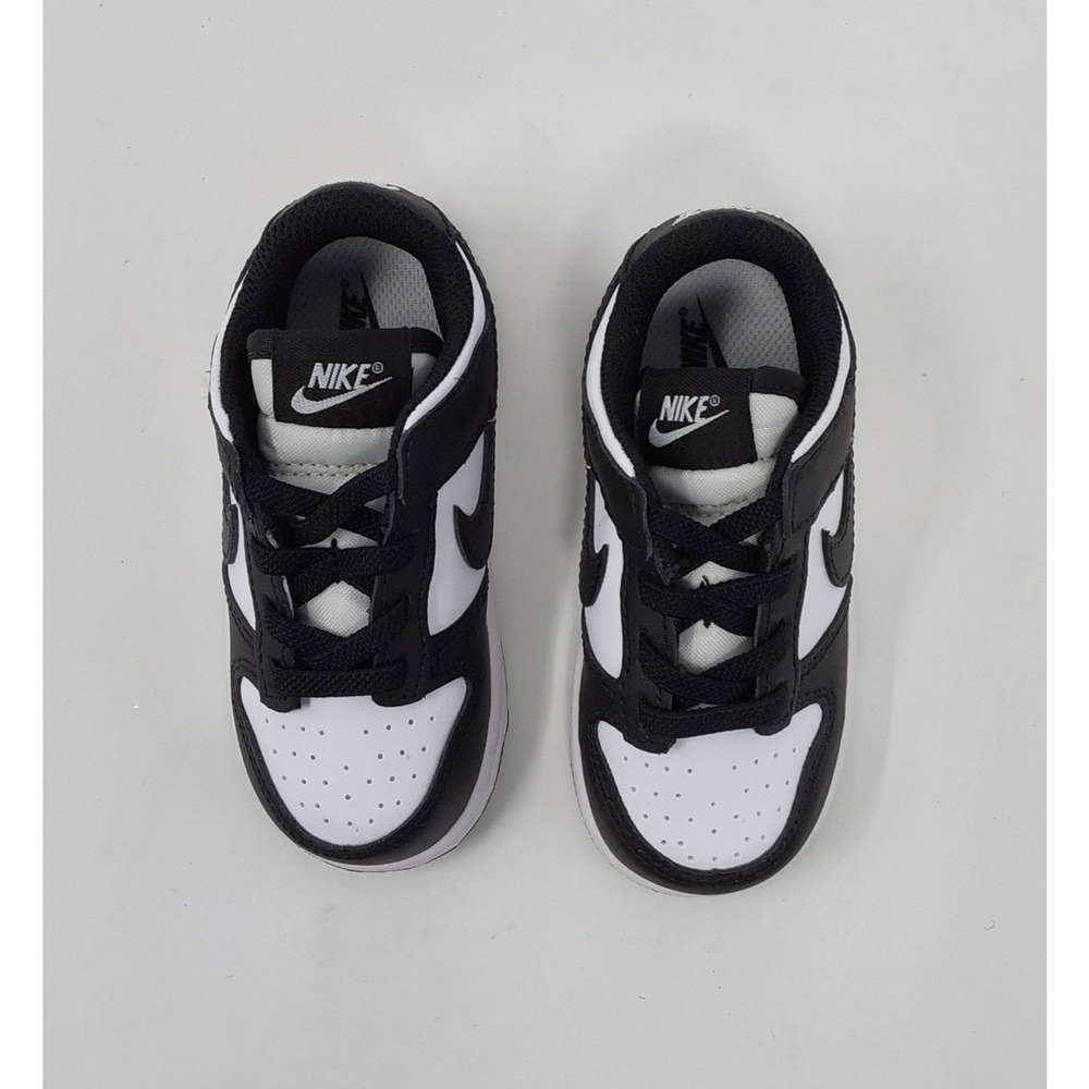 Nike Dunk Low Panda TD Toddler 7C Black White Sneakers CW1589-100 w/ Box - Picture 4 of 7